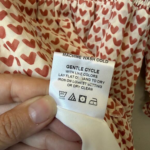 The Shirt Rochelle Behrens Maxwell Dress in Tan Hearts Size S - Picture 6 of 6